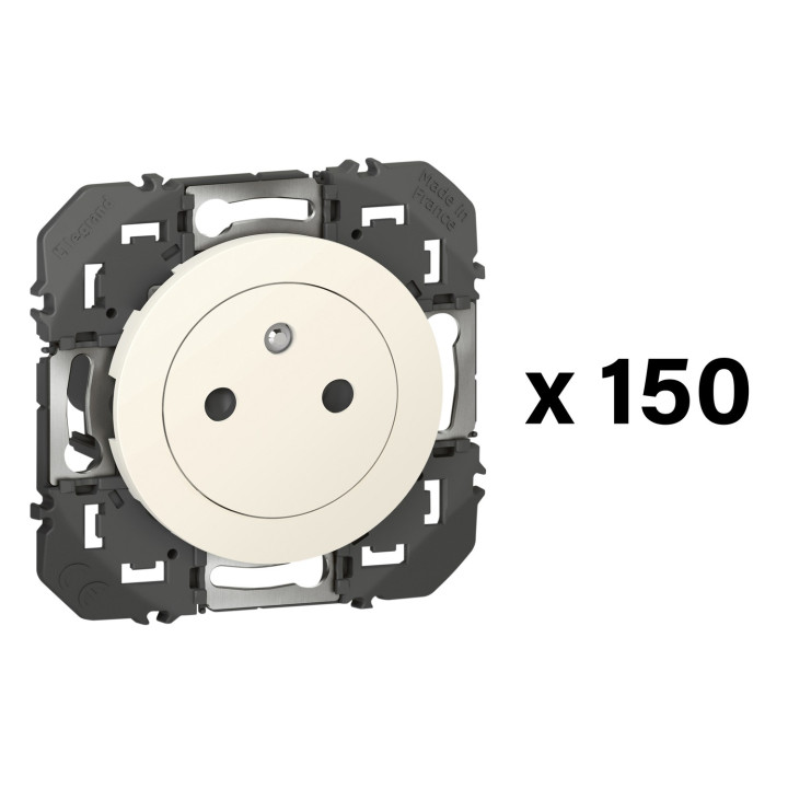 Lot de 150 prises de courant 2P+T Surface dooxie 16A finition blanc