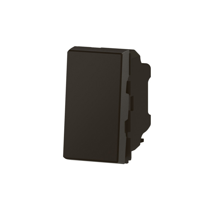 Interrupteur ou va-et-vient 10AX 250V~ Mosaic Easy-Led 1 module - noir mat