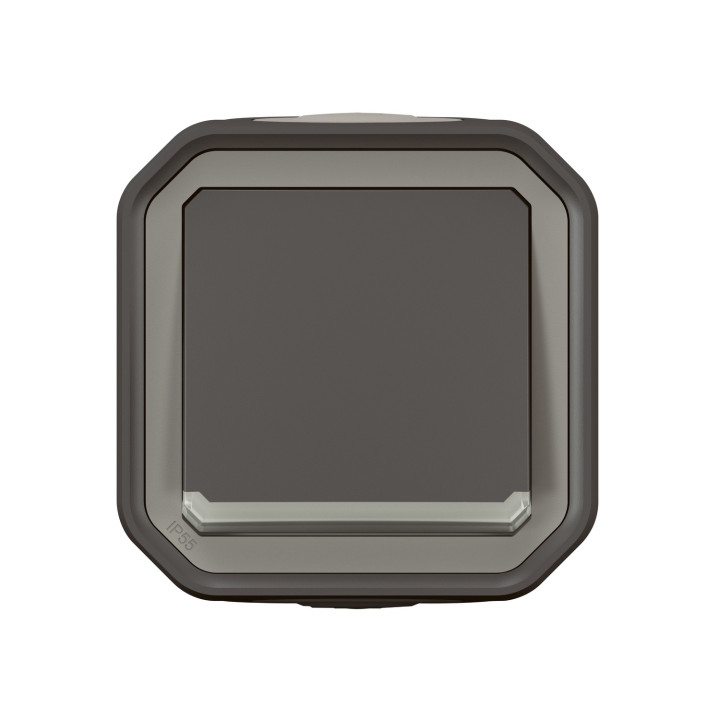 Interrupteur ou va-et-vient lumineux10AX 250V Plexo complet saillie anthracite