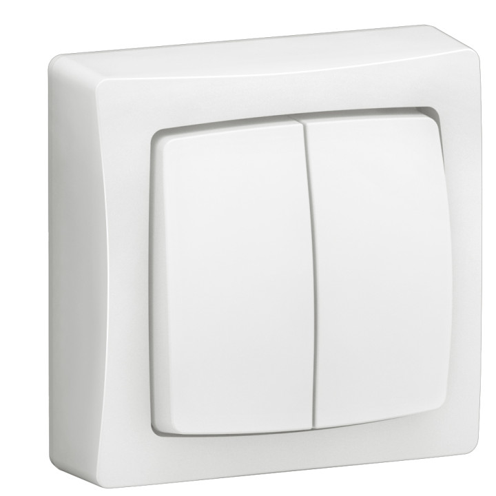 Transformeur Double Appareillage Saillie Complet Blanc