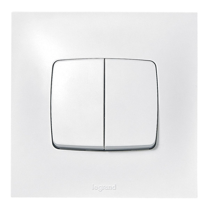 Interrupteur Ou Va-Et-Vient + Poussoir Neptune - Blanc