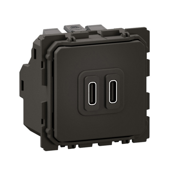 Prise double chargeur USB Céliane Type-C 20W Power Delivery - borne automatique