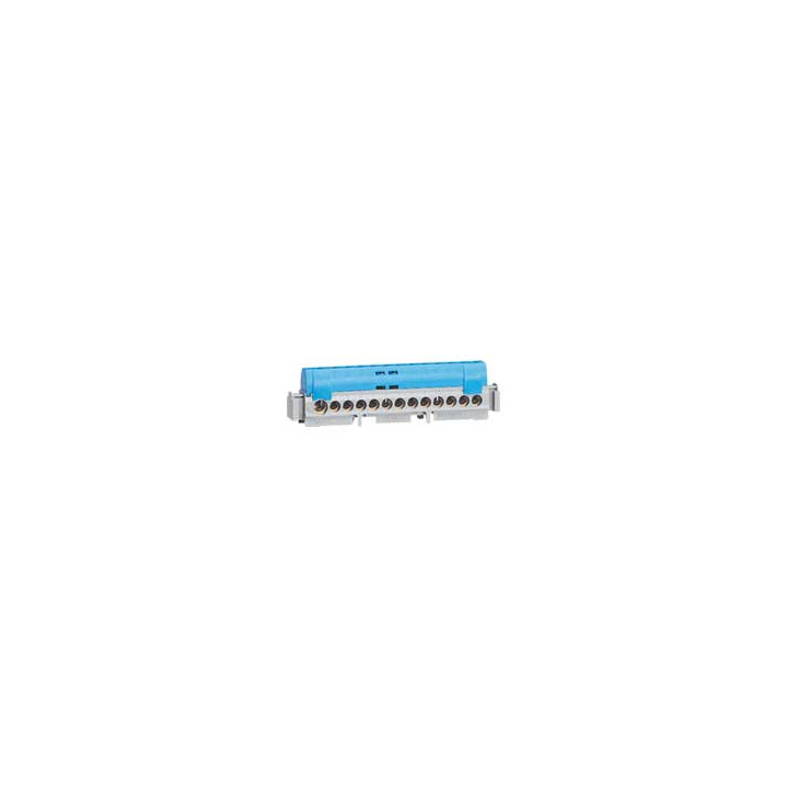 Bornier De Répartition Isolé Ip2X Neutre - 1 Connexion 6-25Mm² -Bleu -Long.141Mm
