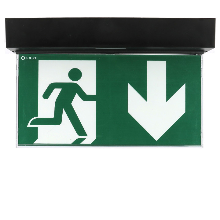 BAES EVACUATION URALIFE V NOIR 45LM-1H SATI CONNECTE PLAFOND