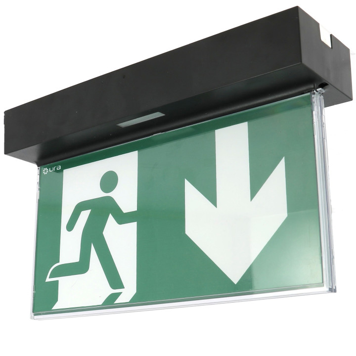 BAES EVACUATION URALIFE V NOIR 45LM-1H SATI CONNECTE PLAFOND