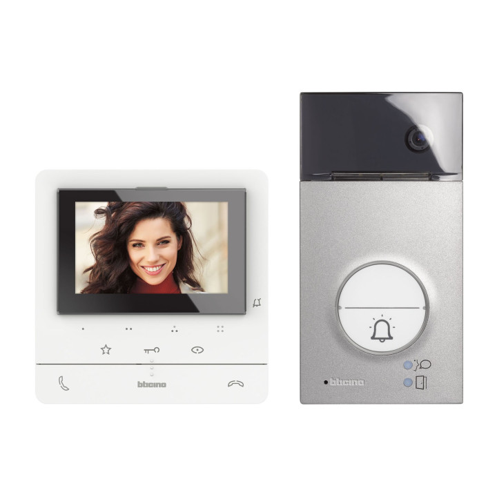 Kit Classe 100 Évolué Vidéo Couleur Finition Blanc Avec Platine Linea 3000 Gris