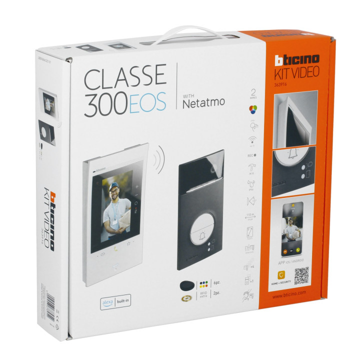 Kit Portier Connecté Classe 300Eos With Netatmo Blanc 5" Platine Linea 3000 Noir