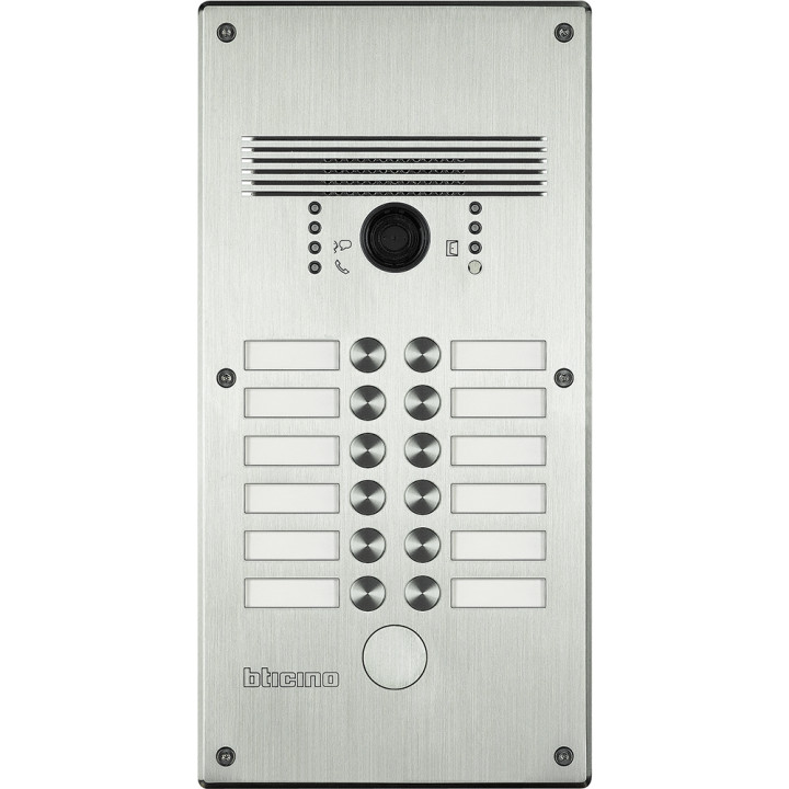 Platine Antivandale À Bouton Poussoir Linea 300 Pour 9 À 12 Appels Façade Alu