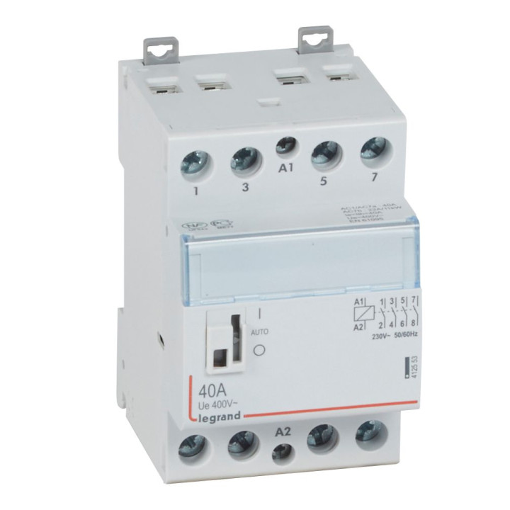 Contacteur De Puissance Cx³ Bobine 230V~ - 4P 400V~ - 40A - 4F - 3 Modules