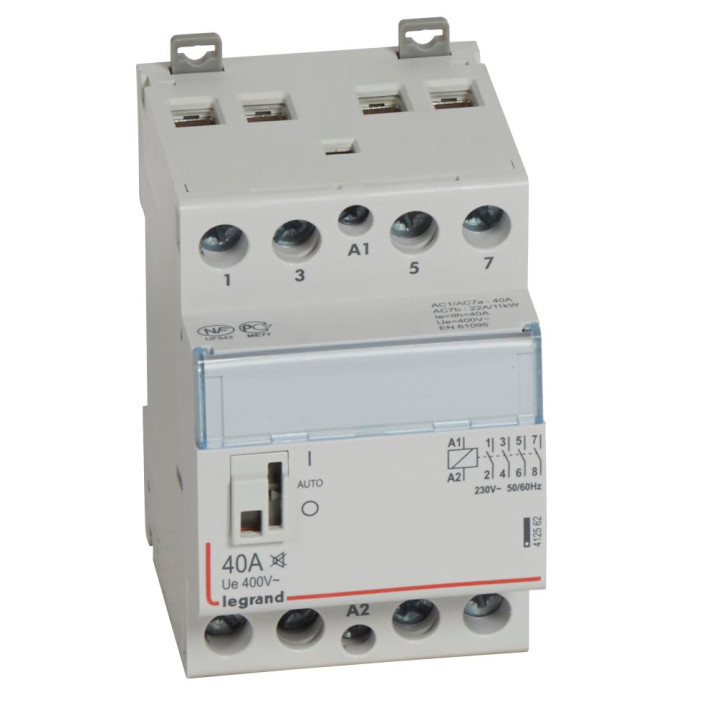 Contacteur Puissance Cx³ Silencieux Bobine 230V~ -4P 400V~ 40A - 4F -3 Modules