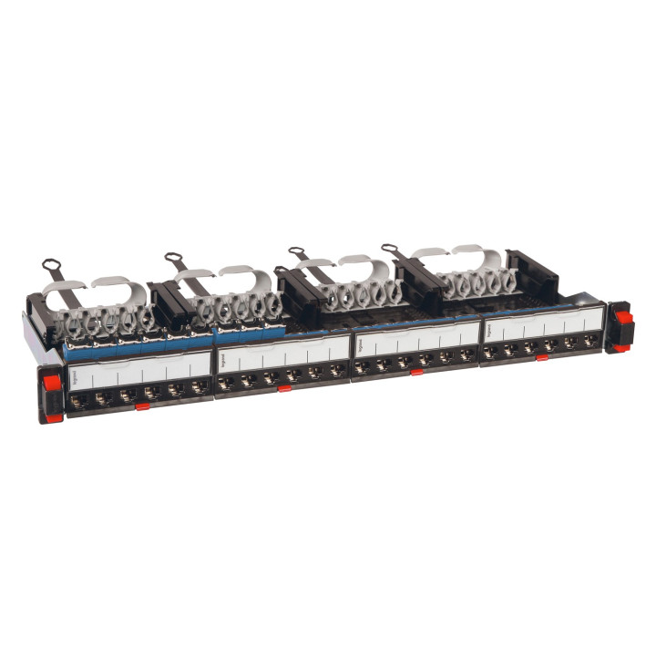 Panneau Brassage Droit 19Pouces 1U Lcs³ Catégorie 6 Avec 24 Connecteurs Rj45 Ftp