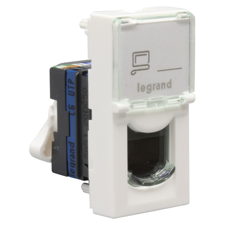 Prise Rj45 Catégorie 6 Utp Mosaic 1 Module - Blanc