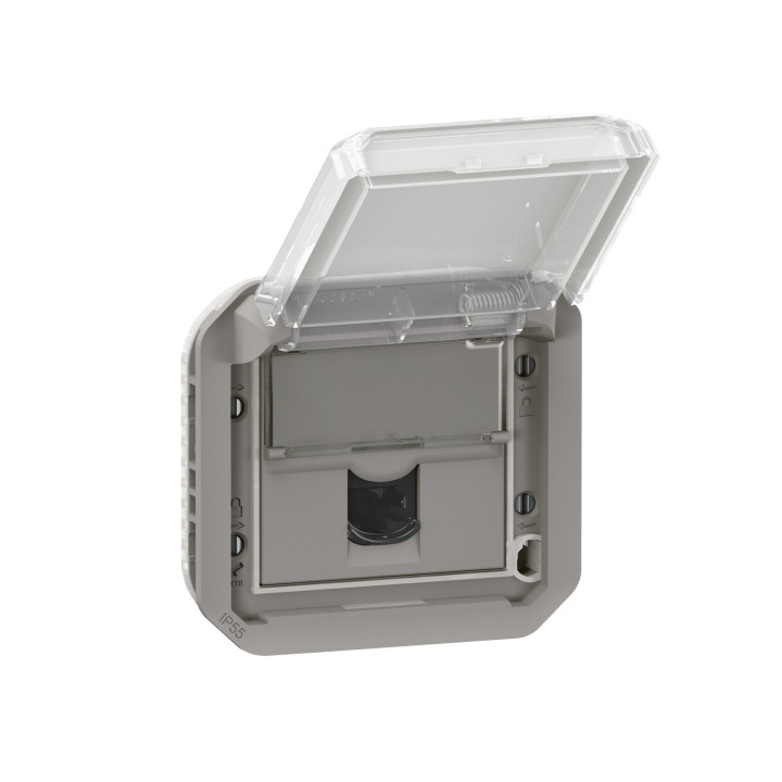 Prise Rj45 Catégorie 6A Stp Plexo Composable Gris