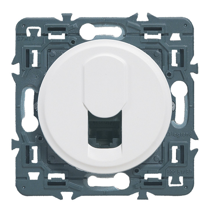 Prise Rj45 Multimédia Catégorie 6 Ftp Céliane - Blanc Avec Support