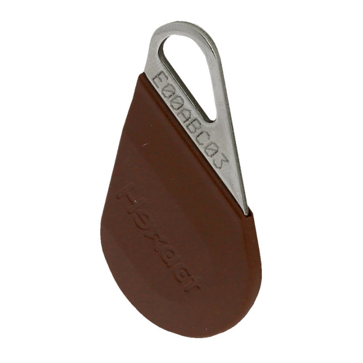 Badge de proximité Mifare 13,56 MHz pour contrôle d'accès VIGIK® - marron