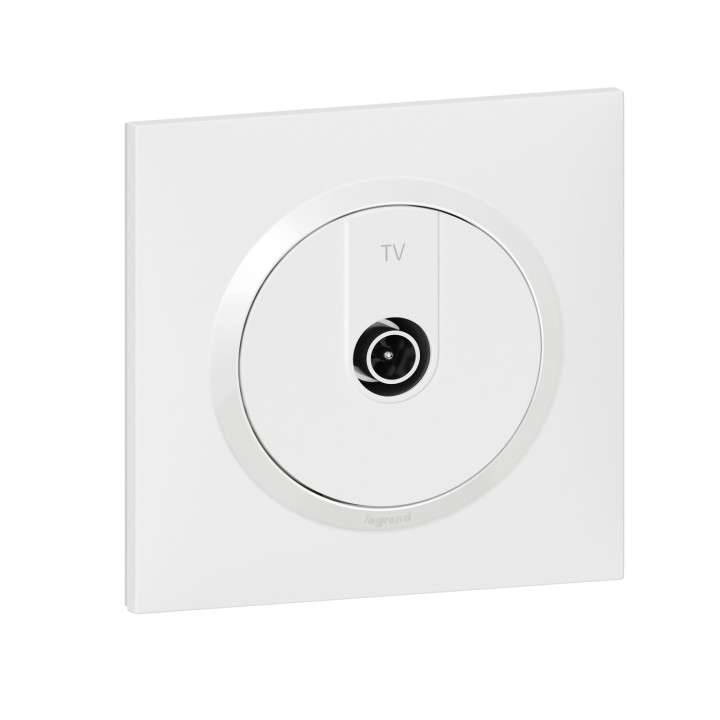 Prise Tv Étoile Blindée Dooxie One Livrée Avec Plaque Carrée Blanche Et Griffes