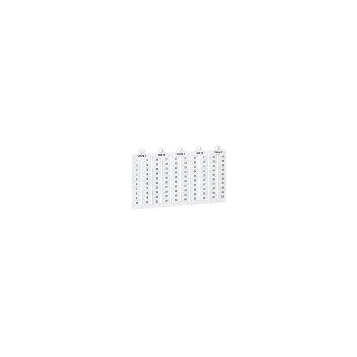 Plaque Repères Lecture Verticale -Bloc De Jonct Viking3 Pas 5Mm + Chiffres 1-100