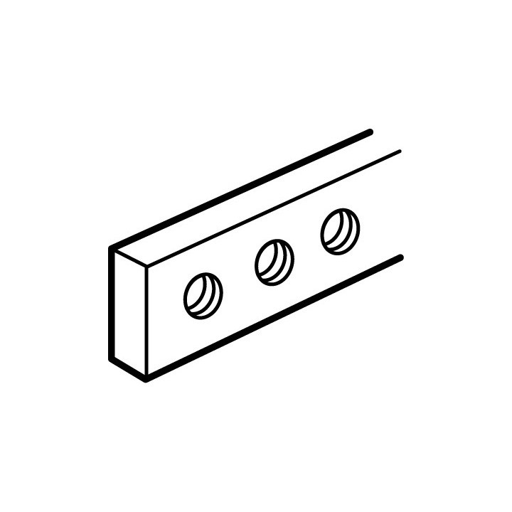 Barre Cuivre À Trous Taraudés 12X4Mm - 160A Admissibles - Longueur 990Mm