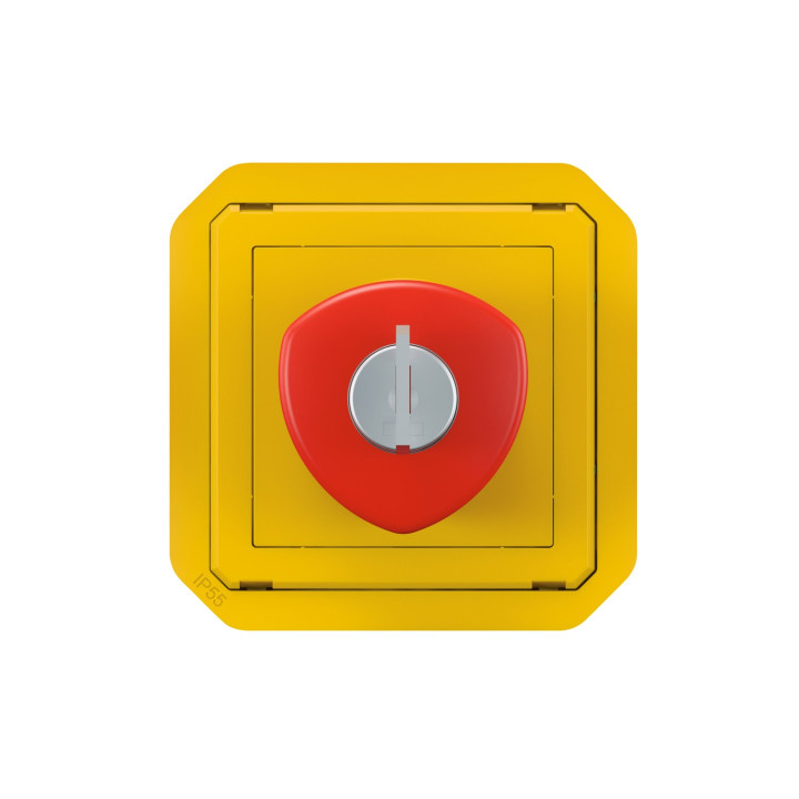 Coup De Poing D'Urgence Déverrouillage À Badge Plexo Composable Jaune