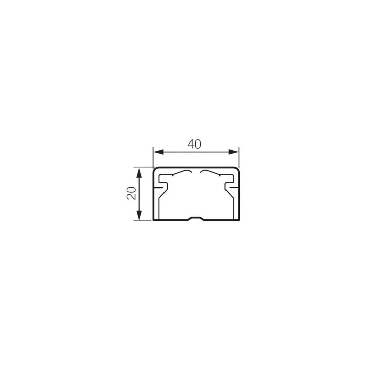 Moulure Dlplus 40X20Mm 1 Compartiment Longueur 2,1M - Blanc