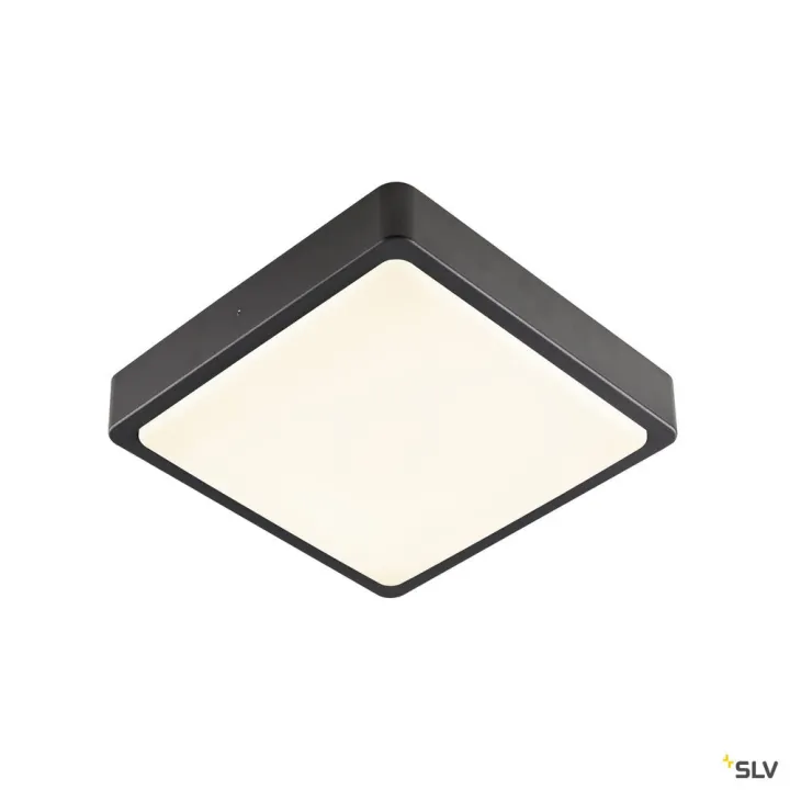 Ainos Sensor, Applique Plafonnier Ext Carré Anthr Led 18W 3000K/4000K Détecteur