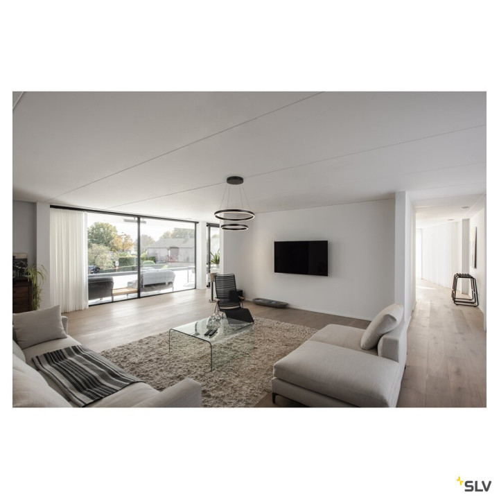 One Double, Suspension Led, Intérieur, Up/Down, Noir, Led, 35W