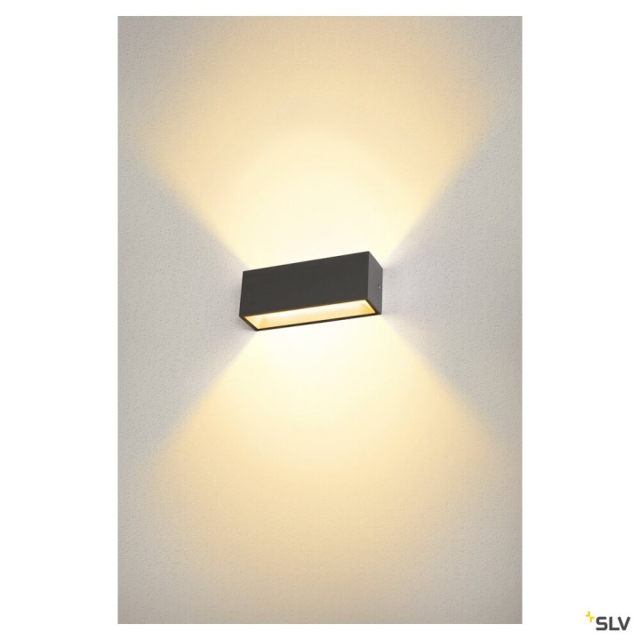 Sitra Cube Applique Ext L Up/Down Anthracite Led 24W 3000K/4000K Ip65 Cct Switch