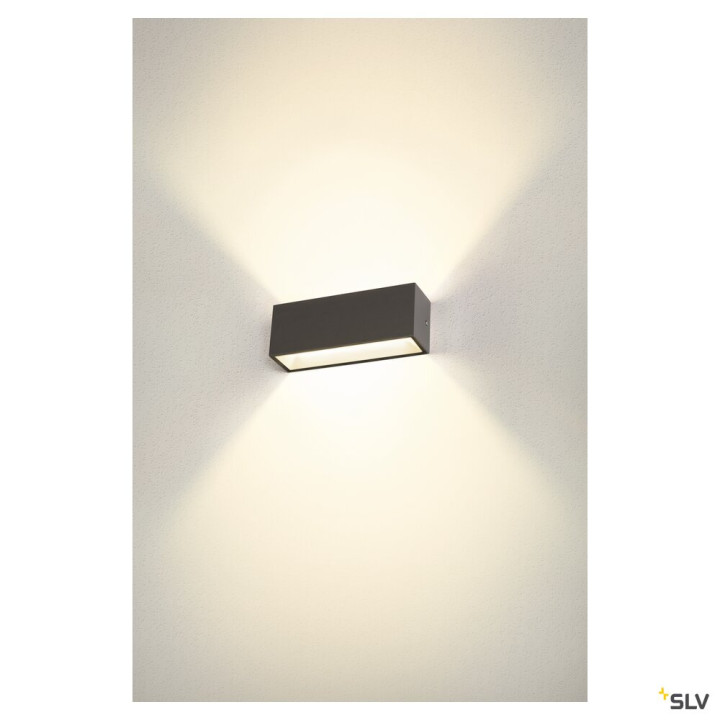 Sitra Cube Applique Ext L Up/Down Anthracite Led 24W 3000K/4000K Ip65 Cct Switch