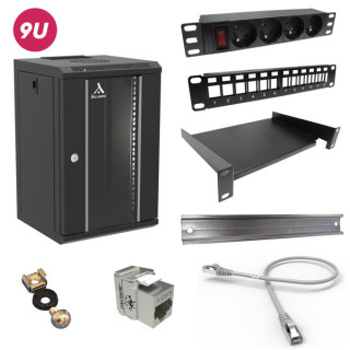 KIT COFFRET 10'' 9U AVEC RAIL DIN
