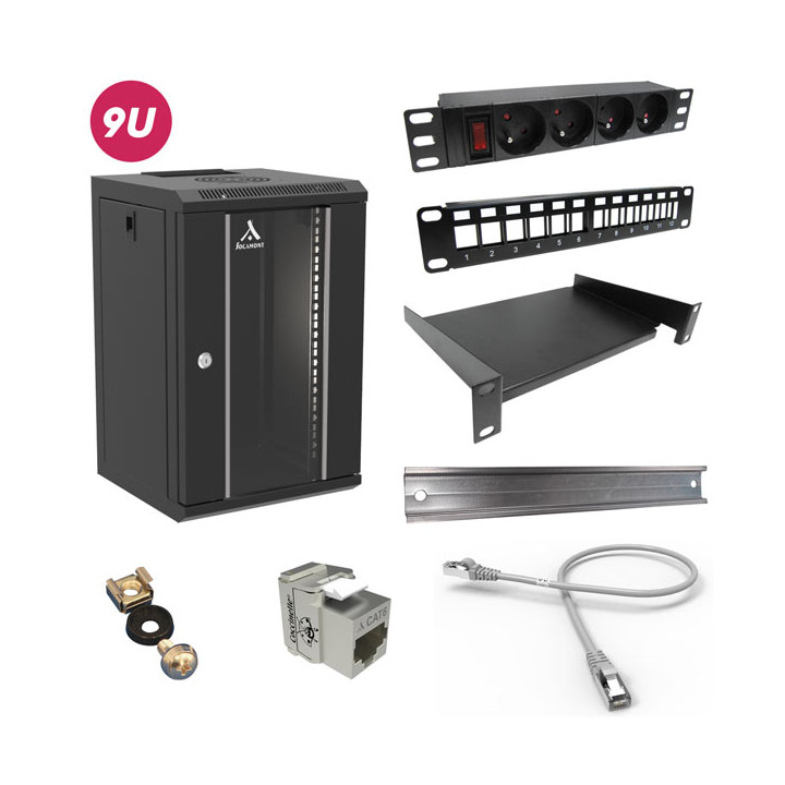 Kit Coffret 10'' 9U Avec Rail Din