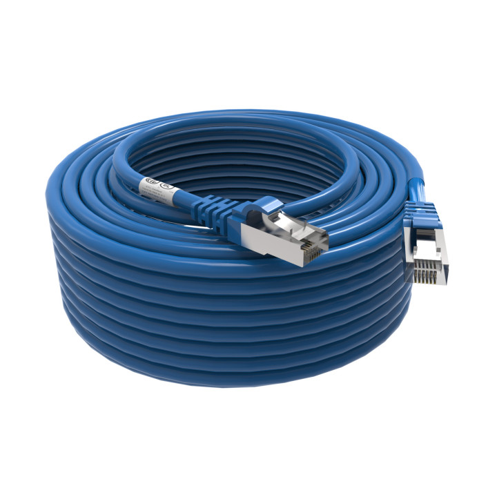 CORDON RJ45 CAT6 FUTP 100OHMS LSOH SURMOULE BLEU LG 20M