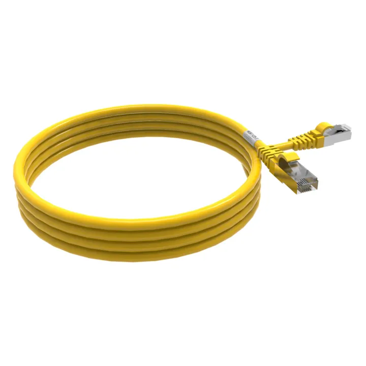 Cordon Rj45 Cat6A Sftp 100 Ohms Lsoh Surmoule Jaune Lg 2M