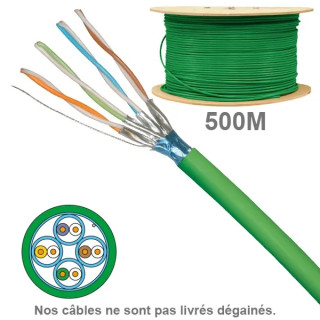 Câble réseau cuivre CAT6A FFTP B2CA, paires 1x4, en touret : longueur : 500m