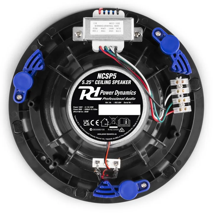 Haut-Parleur Encastré, 5.25", 100 V, 2 Voies, Montage Rapide, Blanc - Ncsp5