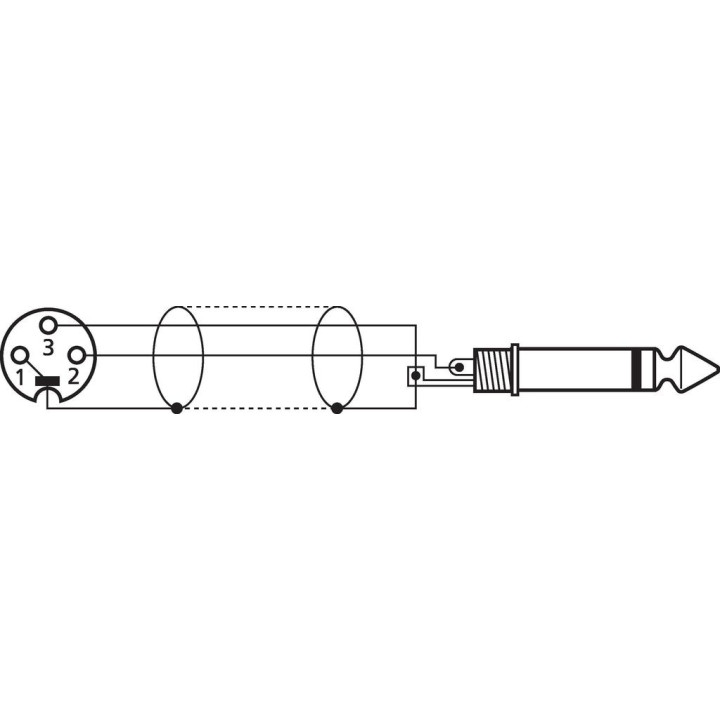 Cordon micro XLR femelle / jack 6,35 mâle mono, 3 m, noir