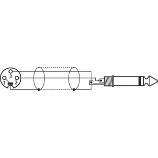 Cordon Micro Xlr Femelle / Jack 6,35 Mâle Mono, 6 M, Noir