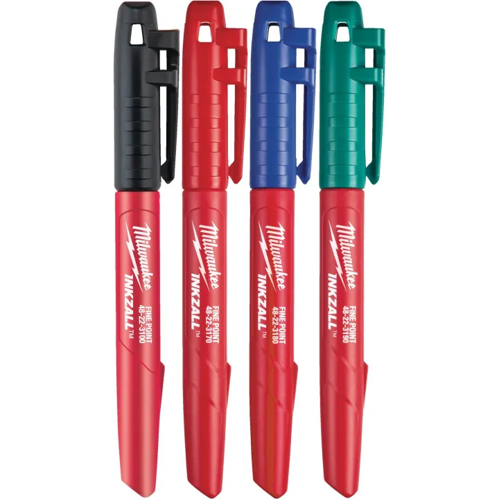 Set De 4 Marqueurs,Noir, Rouge, Bleu Et Vert
