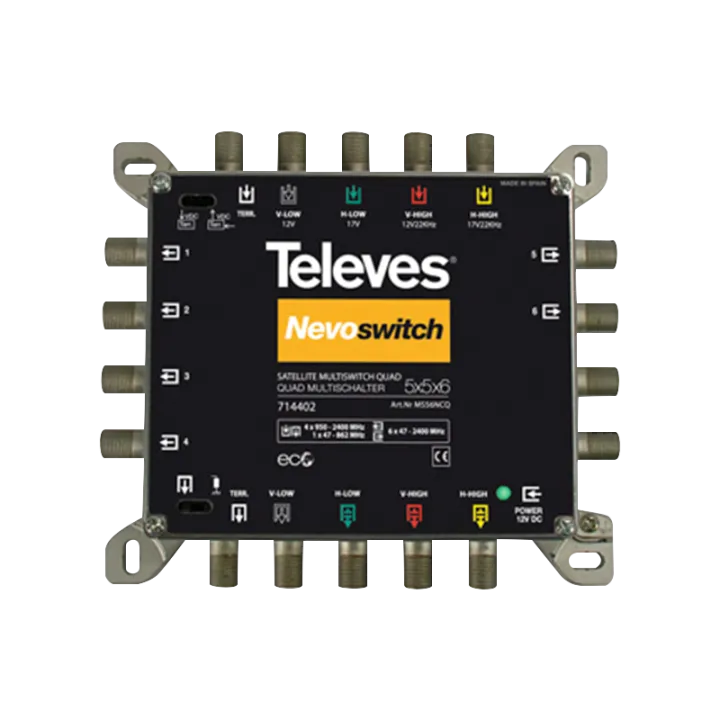 Nevoswitch 5X5X6 "F" Term/Casc. + Alimentation Quad