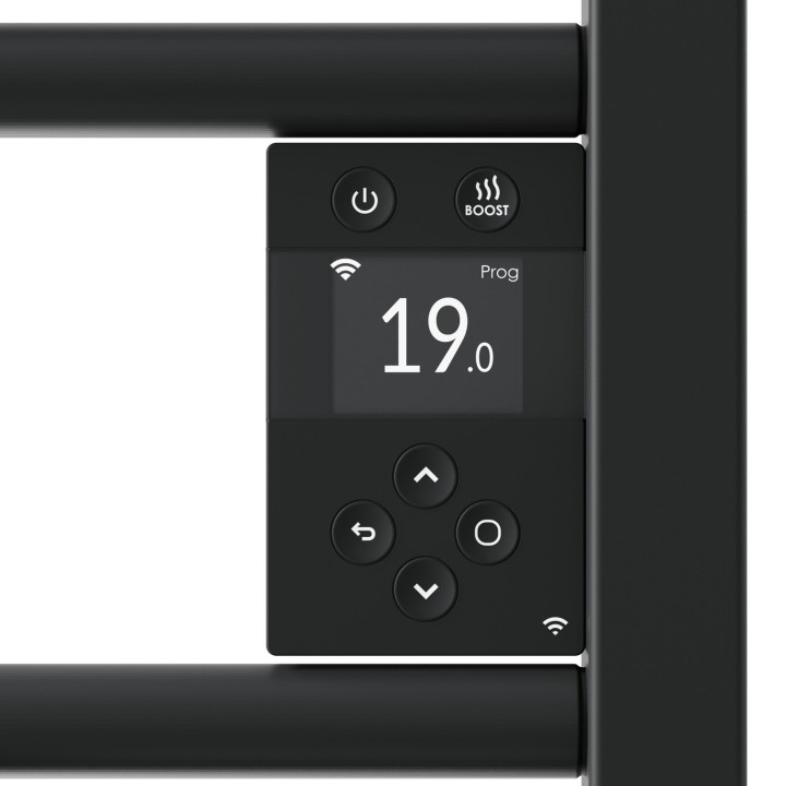 Radiateur sèche-serviettes connecté Riva 5 Etroit 300W Noir carbone