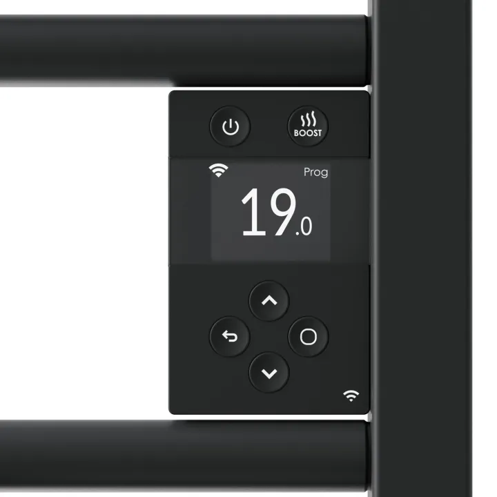 Radiateur Sèche-Serviettes Connecté Riva 5 Etroit 300W Noir Carbone