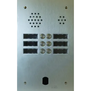 Plaque Audio Alu 2R 6Bp 2Voice Complete pour systèmes URMET