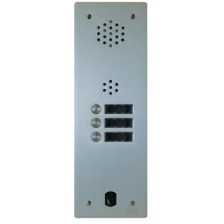 Plaque Audio Alu 3 Bp 2Voice Complete pour systèmes URMET