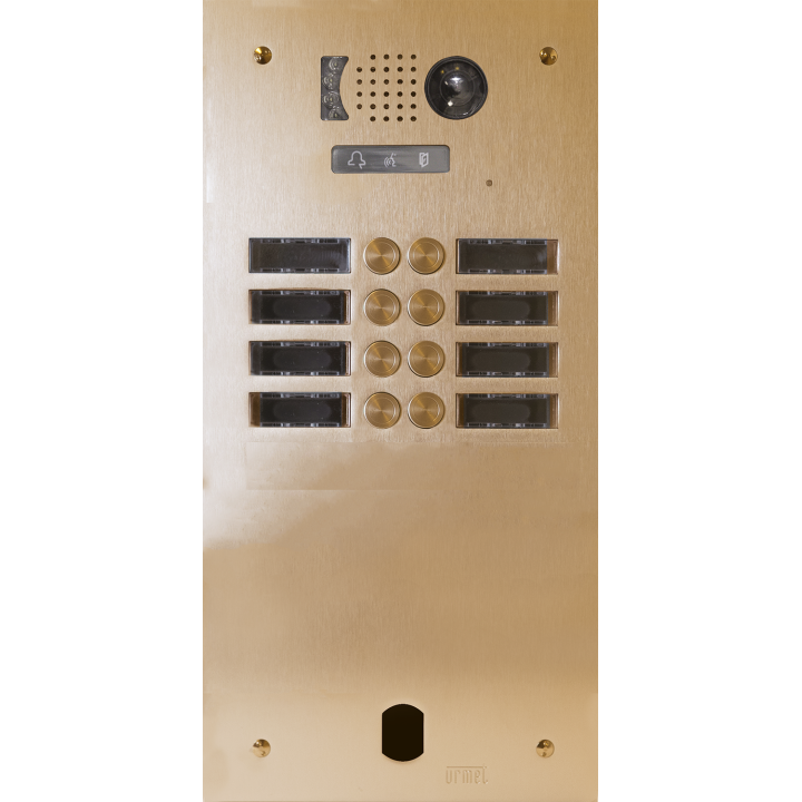 Plaque Video Alu 2R 8 Bp 2Voice Champagne