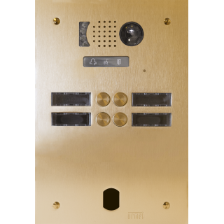 Plaque Video Alu 2R 4 Bp 2Voice Champagne