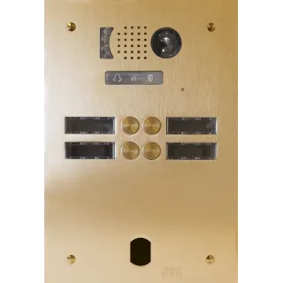 Plaque Video Alu 2R 4 Bp 2Voice Champagne