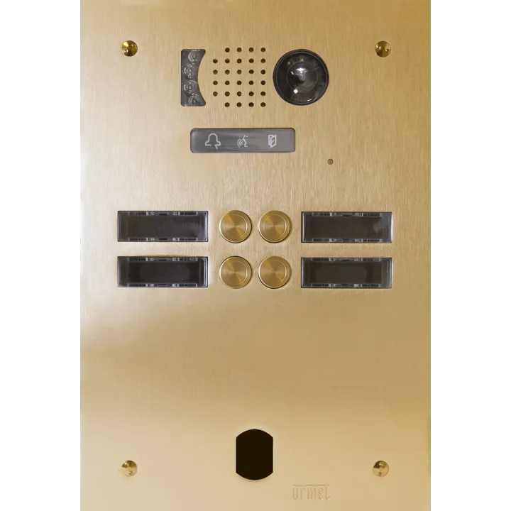 Plaque Video Alu 2R 4 Bp 2Voice Champagne