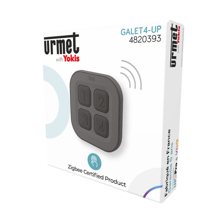 Télécommande galet 4 touches à poser Radio Zigbee