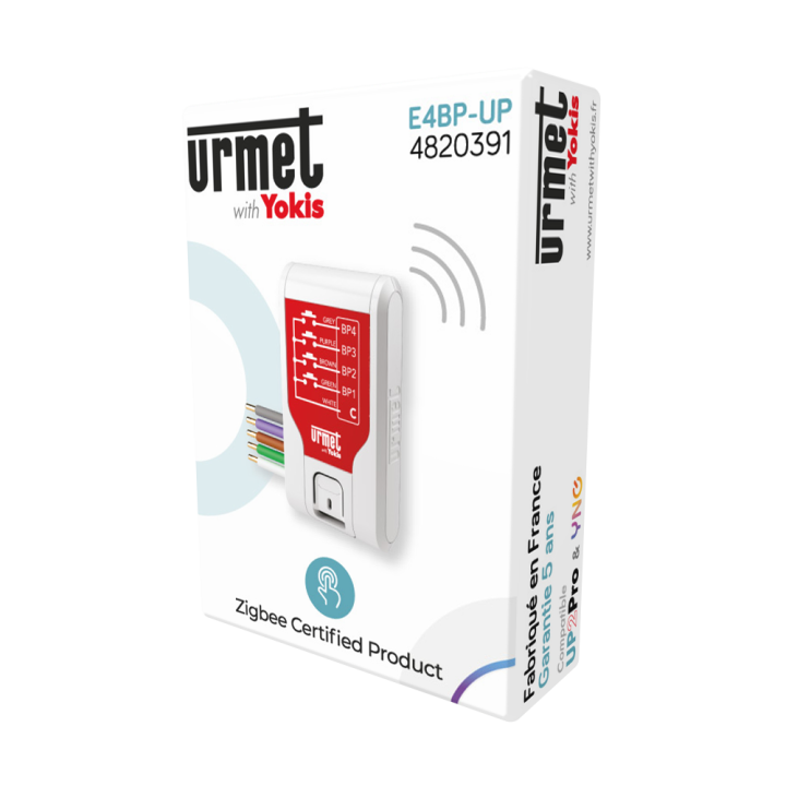 Emetteur Encastrable E4Bp-Up Urmet With Yoki - 4 Canaux - Radio Zigbee