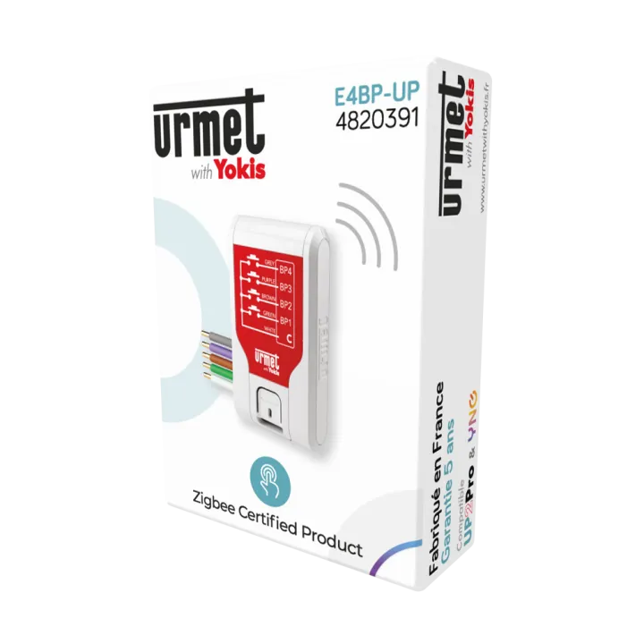Emetteur Encastrable E4Bp-Up Urmet With Yoki - 4 Canaux - Radio Zigbee