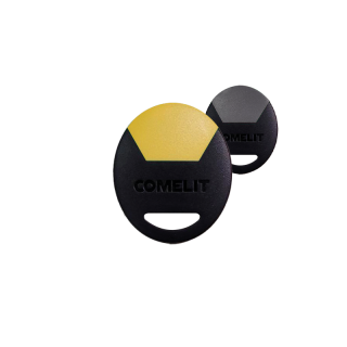 Badge résident sécurisé gris et jaune pour accès